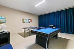 Spacious, game room, pool