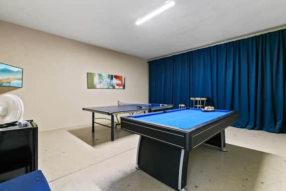 Spacious, game room, pool