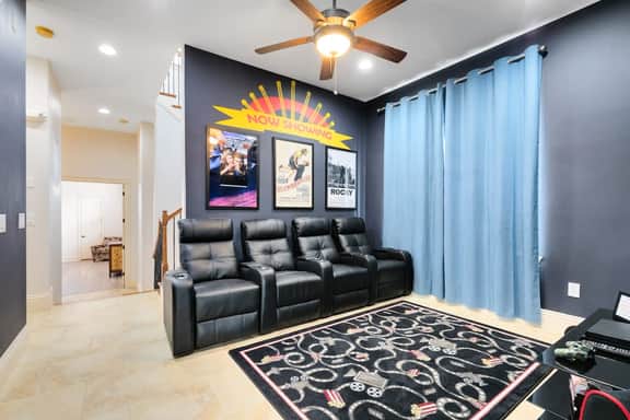 Spacious, game room, pool